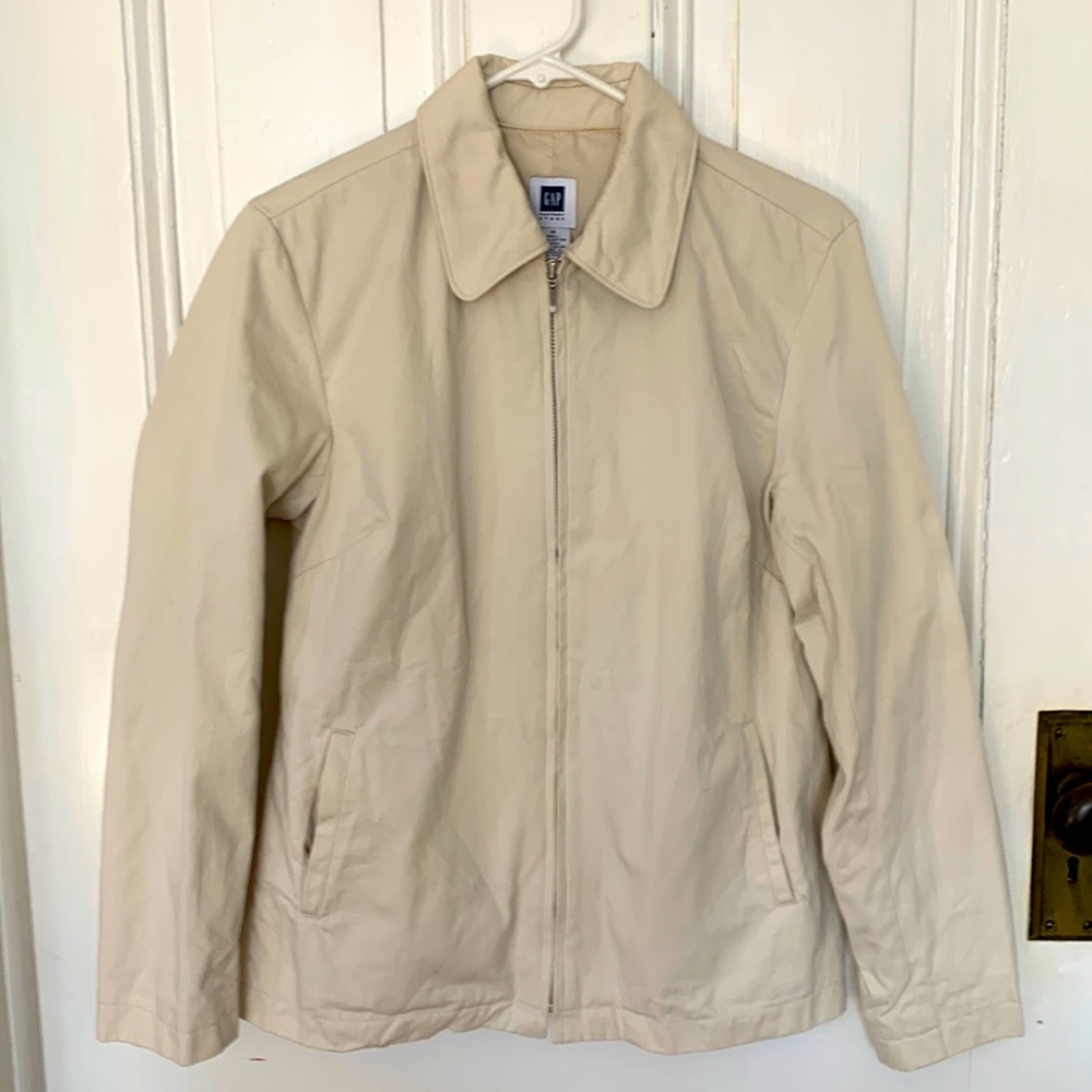 Gap Factory Khaki Cream Zip Up Jacket Coat. Cotton. Lined. Size M.